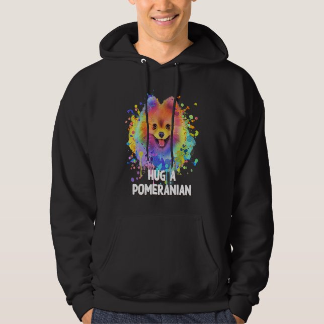Hug a Pomeranian Dog  Sayings Pets Quotes Pom Pom Hoodie (Vorderseite)