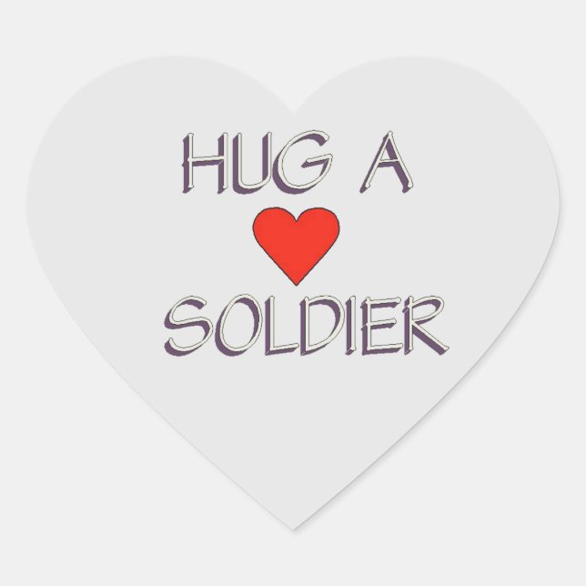 Hug a Soldier Herz-Aufkleber (Vorderseite)