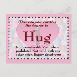 Hug Coupon Postkarte