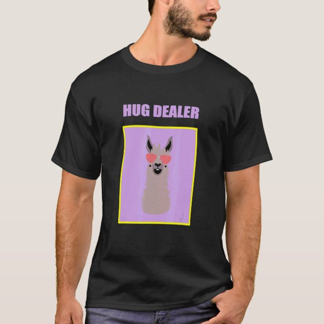 Hug Dealer Cool Llama Music Festival Touchy Free H T-Shirt (Vorderseite)