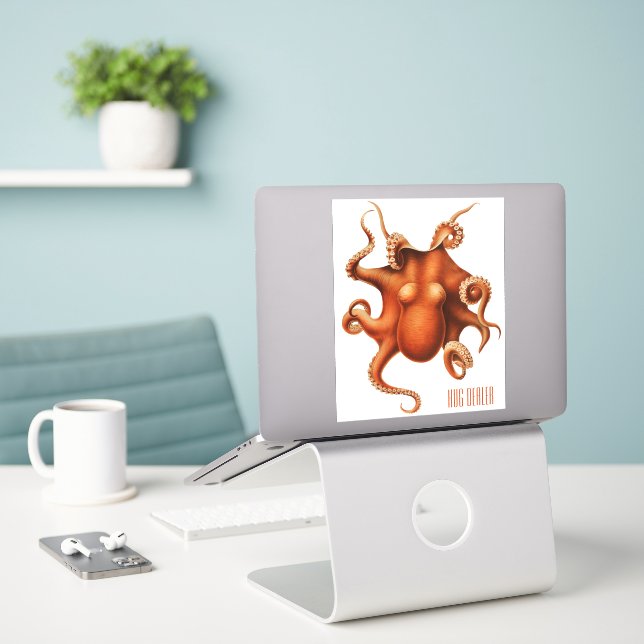 'Hug Dealer' Funny Octopus Aufkleber (Laptop auf Schreibtisch)