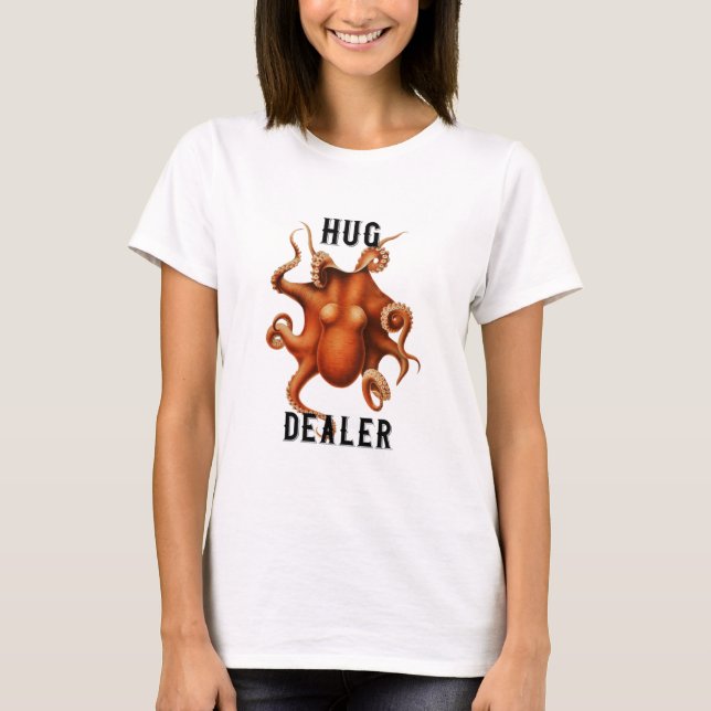 'Hug Dealer' Funny Octopus von Ernst Haeckel White T-Shirt (Vorderseite)