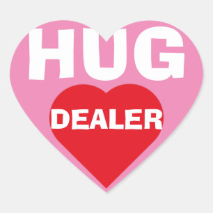 Hug Dealer Herz-Aufkleber