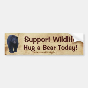 HUG EIN BEAR Wildlife Support Funny Autoaufkleber