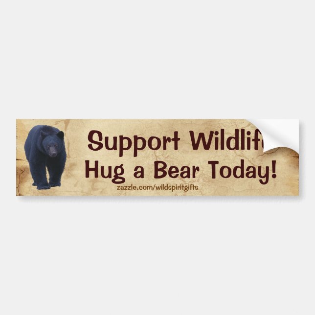 HUG EIN BEAR Wildlife Support Funny Autoaufkleber (Vorne)