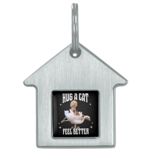 Hug eine Katze, fühle dich besser Skelett umarmt K Tiermarke (Vorderseite)