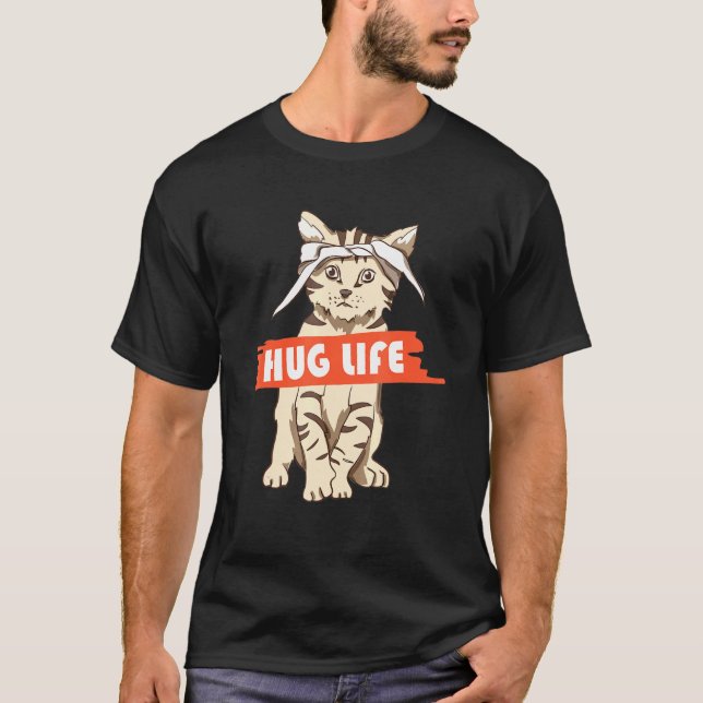 Hug Life Kitten Cat Music Festival Touchy Free Hug T-Shirt (Vorderseite)