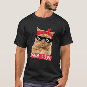 Hug Life Kitty Katze Ganove Gansta Lustig Gangster T-Shirt