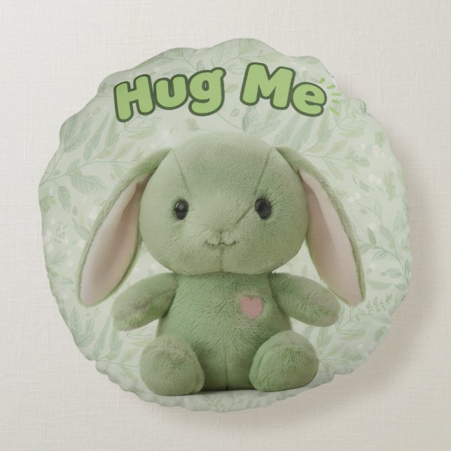 Hug Me Bunny Round Throw Pillow Rundes Kissen (Rückseite)