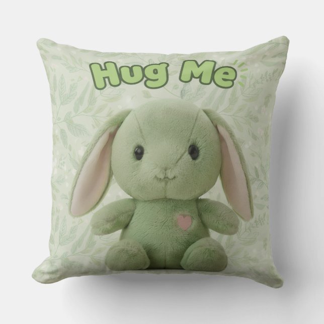 Hug Me Bunny Throw Pillow Kissen (Vorderseite)