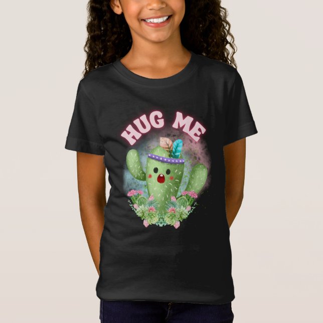 Hug Me Cactus Funny Cosy Apparel for Kids T - Shir T-Shirt (Vorderseite)