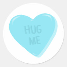 "Hug Me" Candy Conversation Heart Sticker
