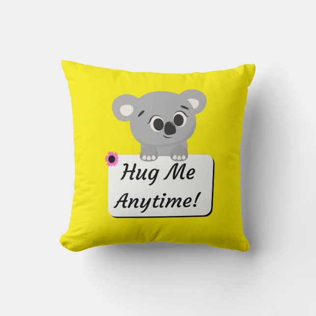 Hug Me Koala Throw Pillow Kissen (Vorderseite)