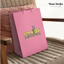 Hug Me Liebe Me Peace Signature Vintage Retro Vale Mittlere Geschenktüte