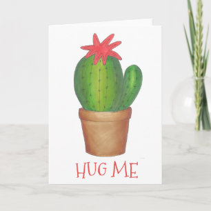 Hug Me Prickly Succulent Cactus Potted Pflanze Fun Feiertagskarte