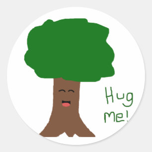 Hug-Me-Tree-Aufkleber Runder Aufkleber