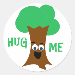 Hug Me (Treehugger) Runder Aufkleber