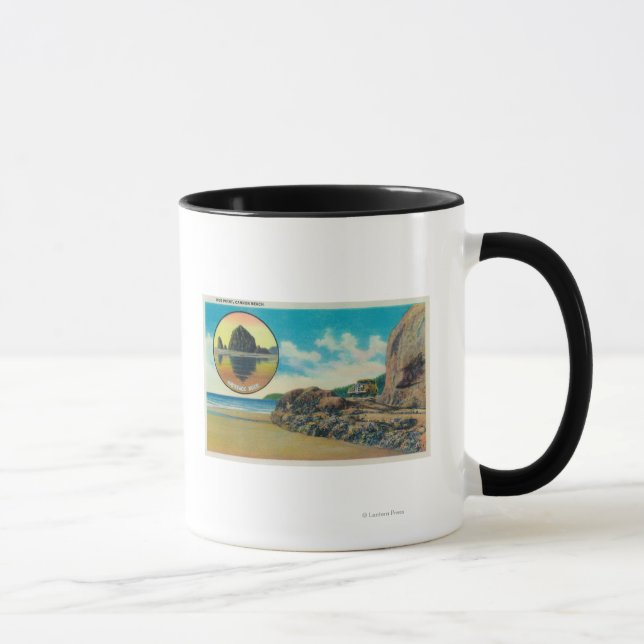 Hug Point in Cannon Beach und Haystack Rock Tasse (Rechts)
