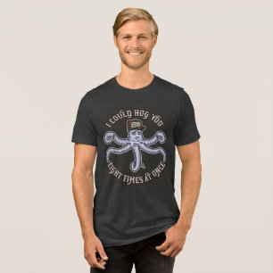Hug Power: Lustiger Oktopus Retro T-Shirt Tri-Blend Shirt