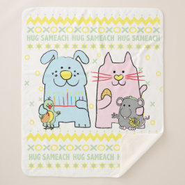 Hug Sameach Sherpa Hanukkah Blanket/Mittel Sherpadecke