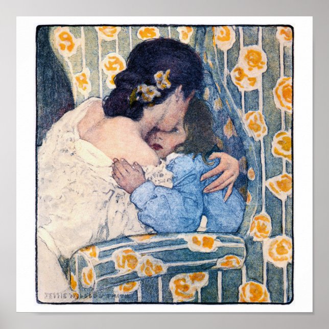 Hug und Kiss, Jessie Willcox Smith Poster (Vorne)