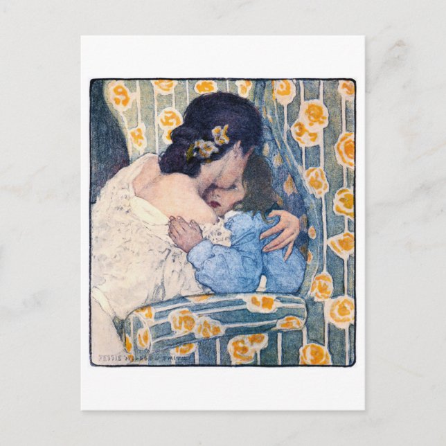 Hug und Kiss, Jessie Willcox Smith Postkarte (Vorderseite)