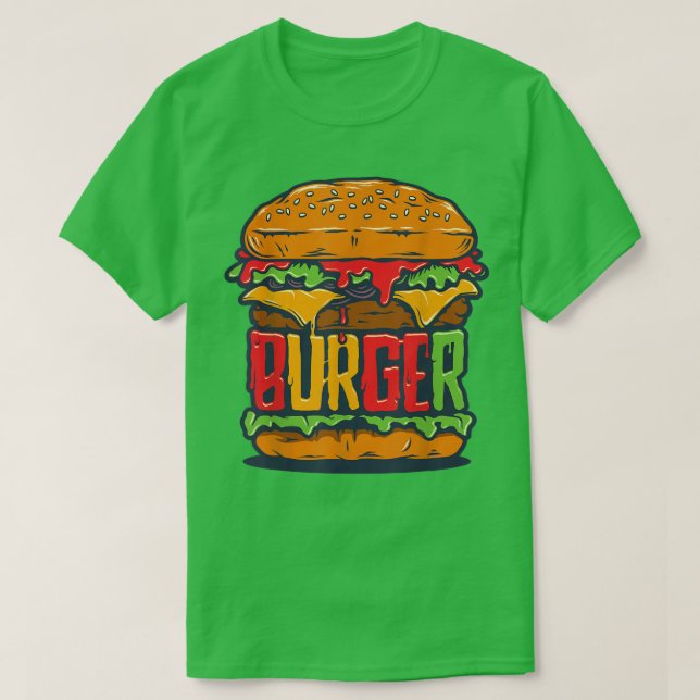 Huge Hamburger Cheeseburger Restaurant Funny Bu T-Shirt (Design vorne)