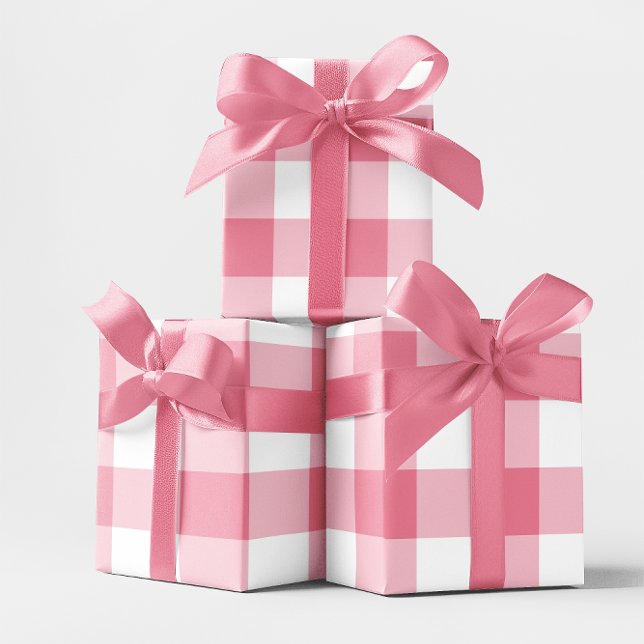 Huge Pink Gingham Karo Geschenkpapier (Huge Pink Gingham Check Wrapping Paper)