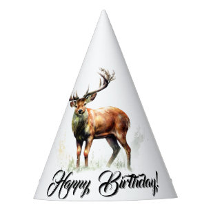Huge Racks Deer Happy Birthday Partyhütchen