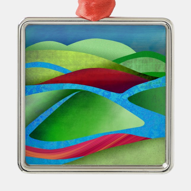 Hügel auf Eis Ornament Aus Metall (Vorne)