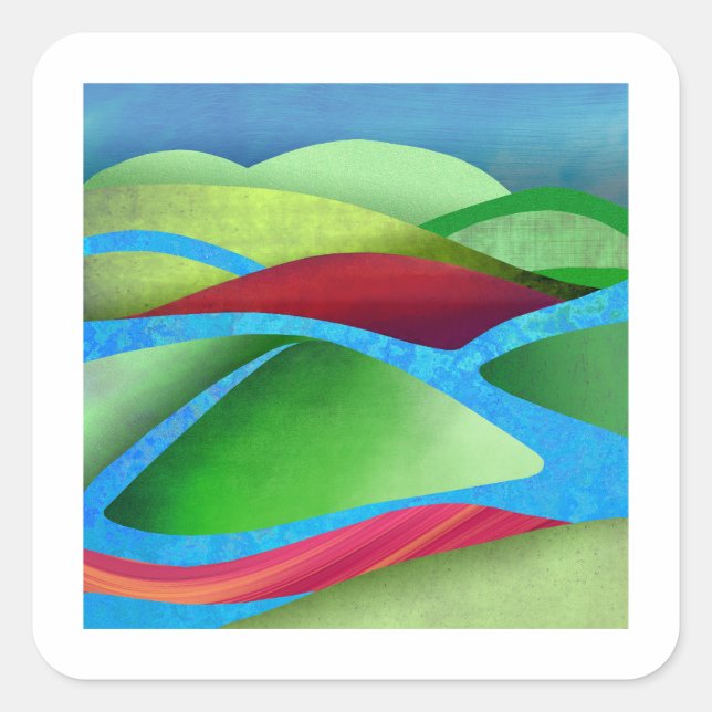Hügel auf Eis Quadratischer Aufkleber (Vorderseite)
