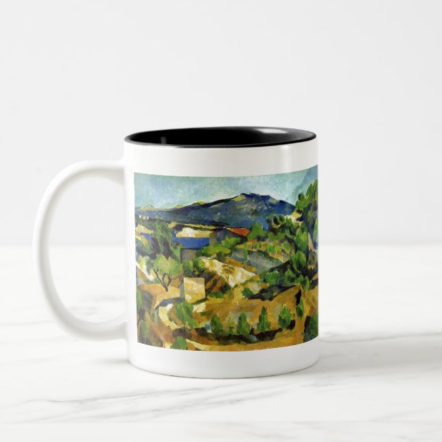 Hügel in der französischen Provence - Paul Cezanne Zweifarbige Tasse (Links)