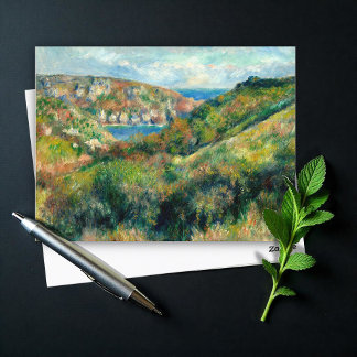 Hügel um die Bucht von Moulin Huet, Renoir Postkarte