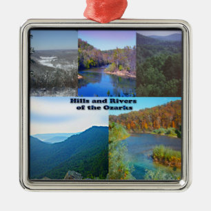 Hügel und Flüsse der Ozarks Silbernes Ornament