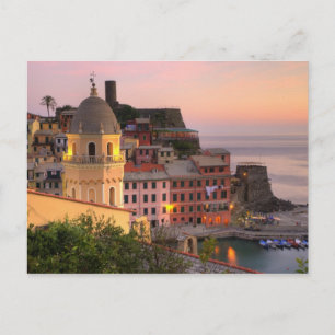Hügelstadt Vernazza am Abend, Cinque Postkarte