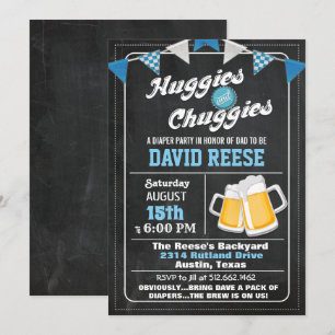 Huggies and Chuggies Vater Windeln Party Einladung