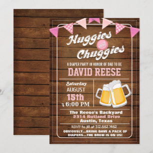 Huggies und Chuggies Papa-Windel-Party-Einladung Einladung