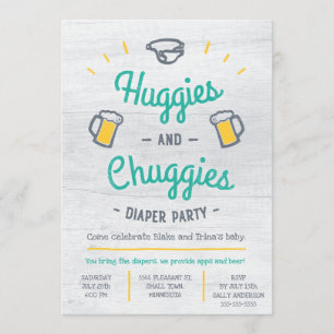 Huggies und Chuggies Windel-Party Einladung