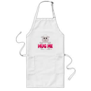 Huggy White Sheep Pink Umarmung Lange Schürze
