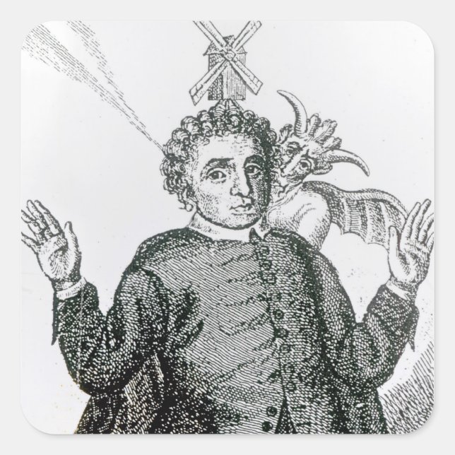 Hugh Peter fiery armee prediger Quadratischer Aufkleber (Vorderseite)