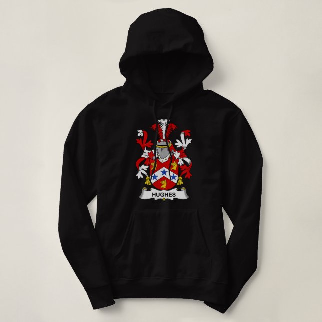 Hughes Coat of Arms Family Crest  Hoodie (Design vorne)