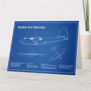 Hughes H-4 Hercules Spruce Goose - Flugzeugpläne Dankeskarte