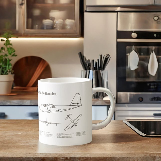 Hughes H-4 Hercules Spruce Goose - Flugzeugpläne Kaffeetasse (Von Creator hochgeladen)