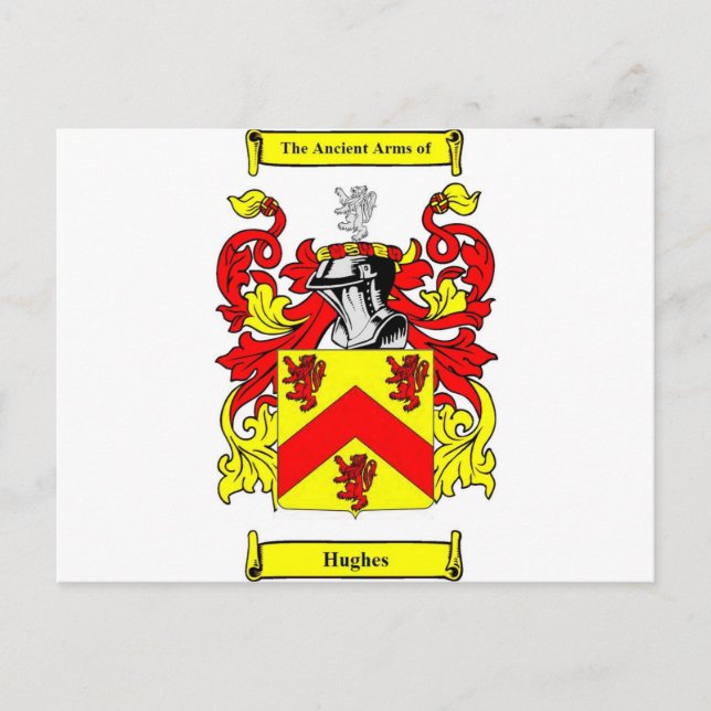 Hughes (irisch) Wappen Postkarte (Vorderseite)