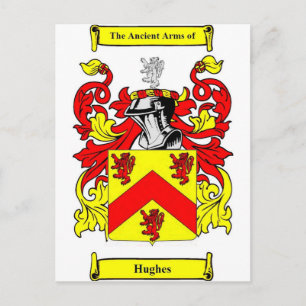 Hughes (irisch) Wappen Postkarte