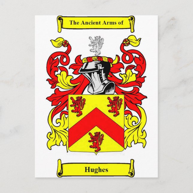 Hughes (irisch) Wappen Postkarte (Vorderseite)