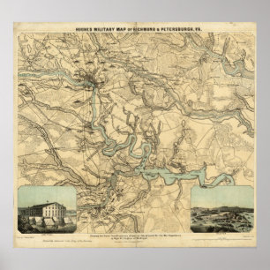 Hughes Military Map von Richmond und Petersburgh Poster