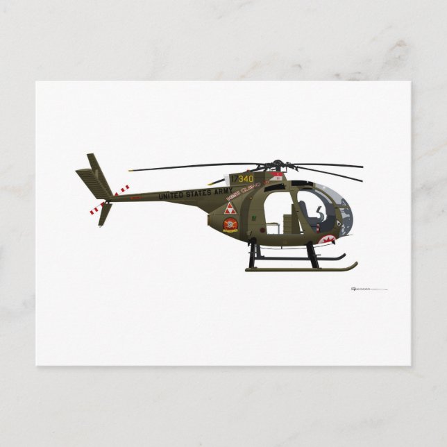 Hughes OH-6 Cayuse Miss Clawd Postkarte (Vorderseite)