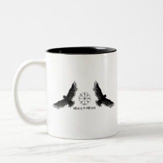 Hugin & Munin | Vegvisir | Odins Raben | schwarz Zweifarbige Tasse