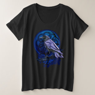 Huginn der Rabe Mitternacht Nordische Nachrichten Große Größe T-Shirt